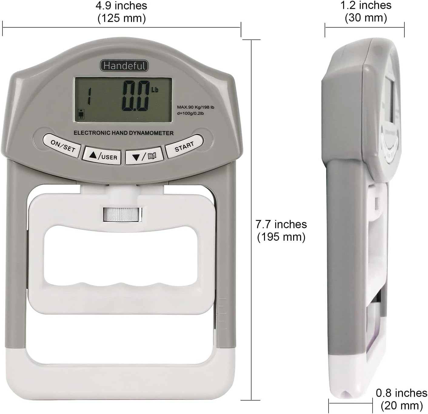 Handeful Grip Strength Tester Trainer - Dynamometer Handgrip Measurer