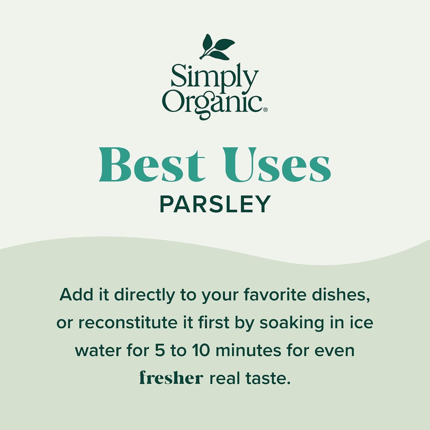 Simply Organic Italian Parsley Organic Flakes 0.26-Ounce Jar Kosher Fresh Green-Leafy Taste