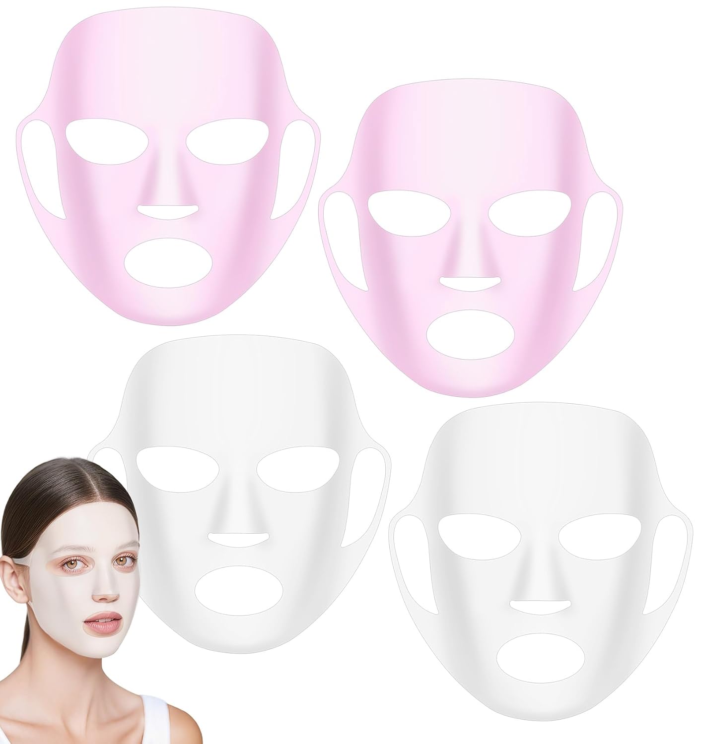 Silicone Facemask Holder Reusable Set of 3 for Sheet Masks Skincare Beauty Tool