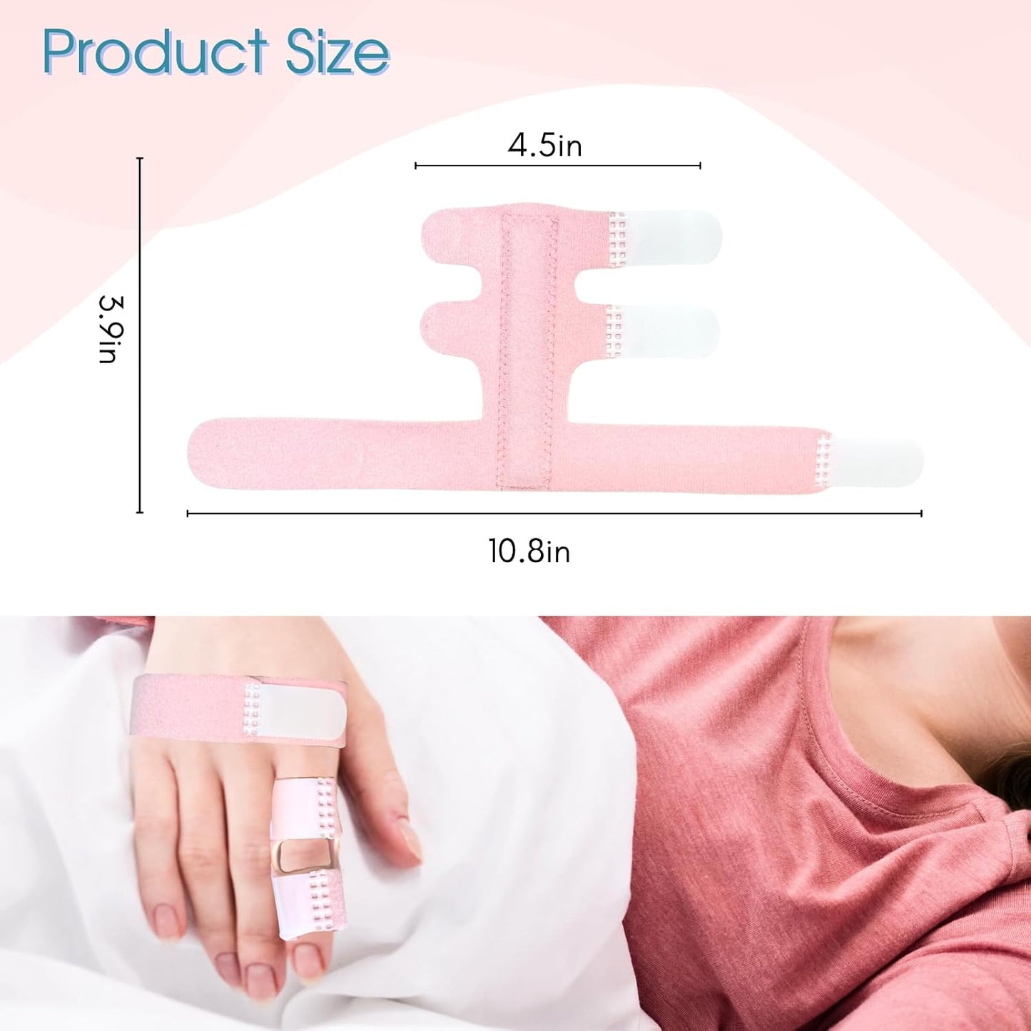 Finger Splint, Adjustable Finger Brace for Index, Middle, Ring Fingers, Pain Relief and Support