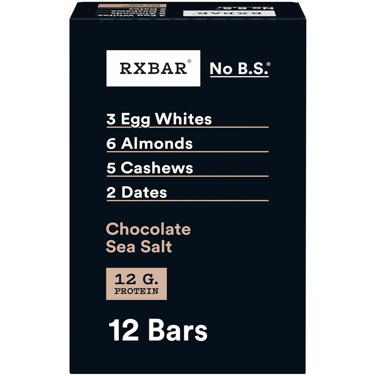 RXBAR Protein Bars, 12 Count, 22oz Box, Chocolate Sea Salt