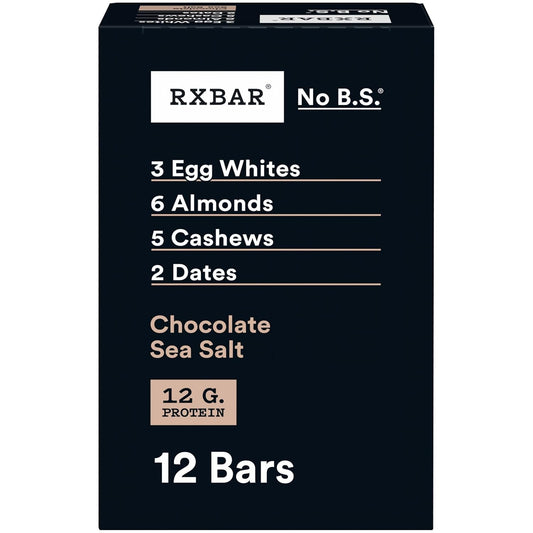RXBAR Protein Bars, 12 Count, 22oz Box, Chocolate Sea Salt