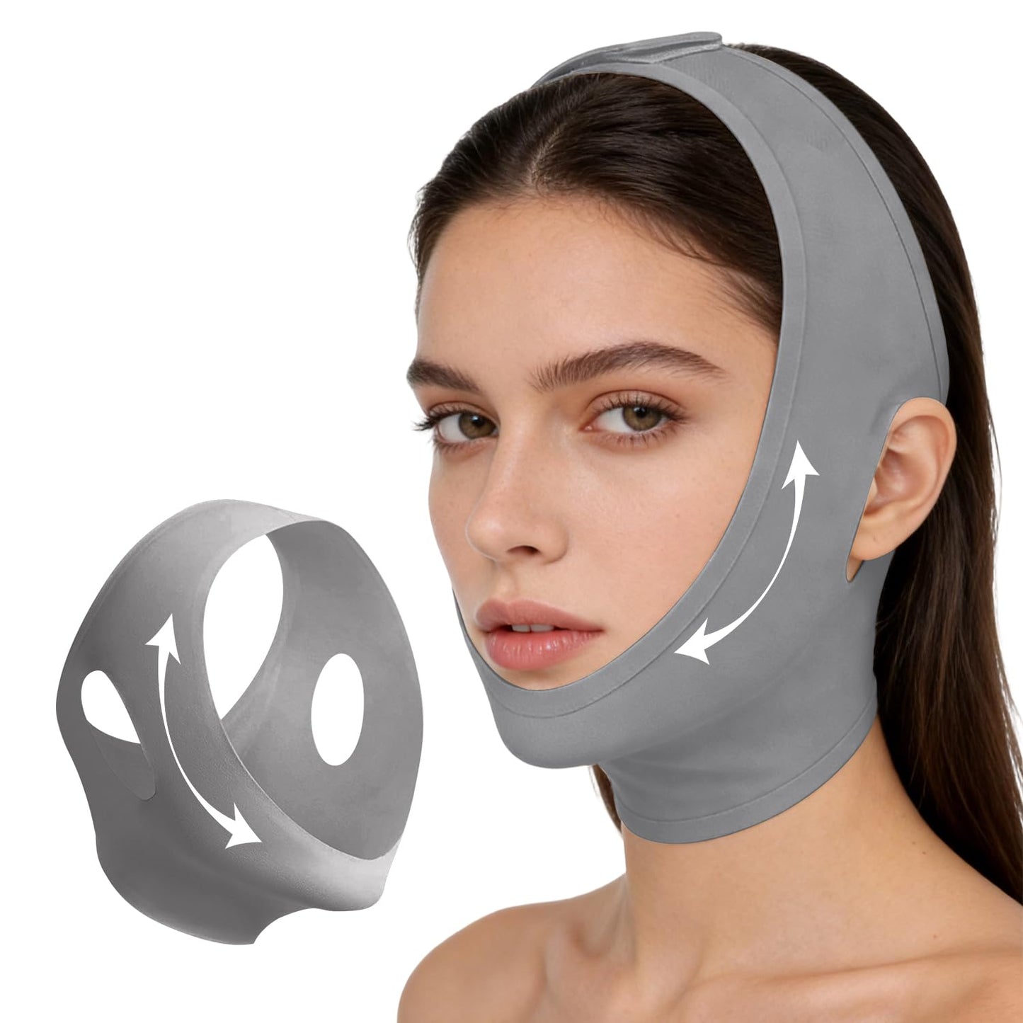 Collagen Face Sculpt Wrap, Beige, Reusable and Washable for Jawline Sculpting
