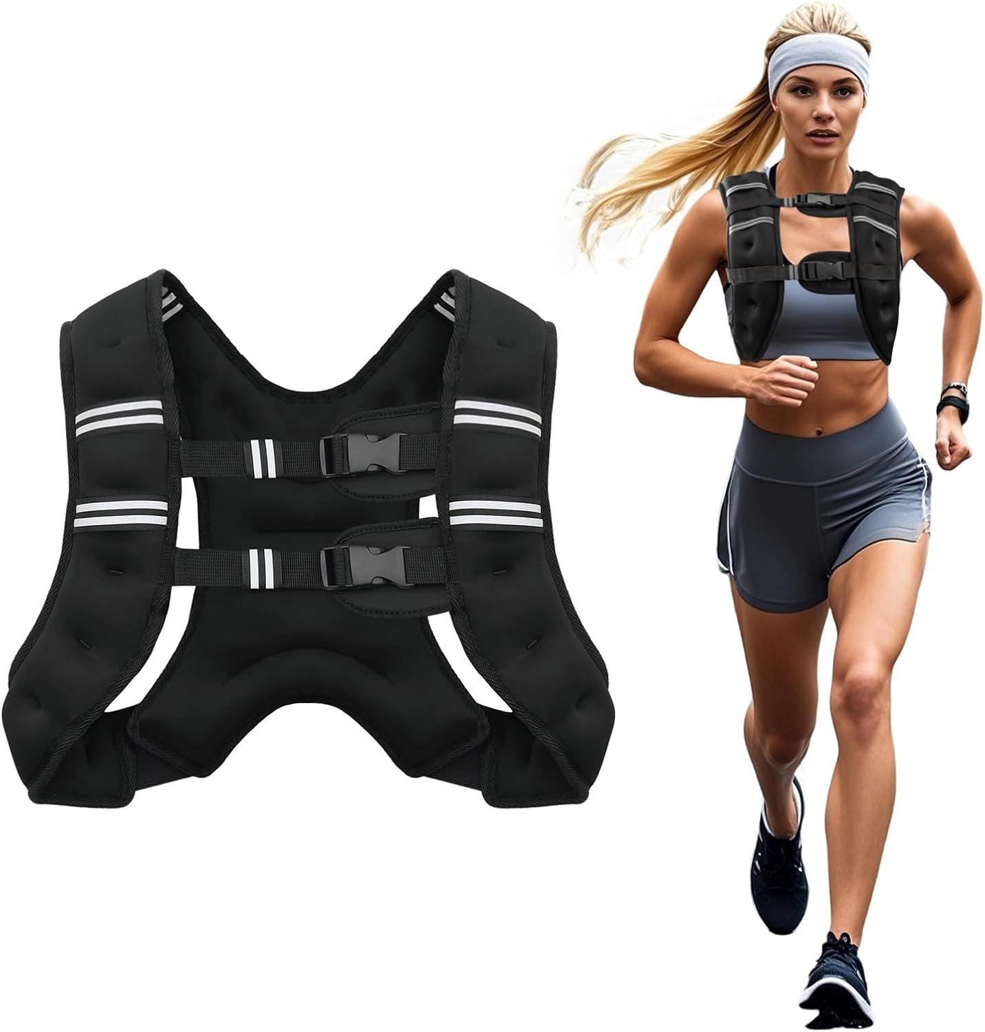 Poudee Adjustable Weighted Vest for Strength Training, Running, Workout