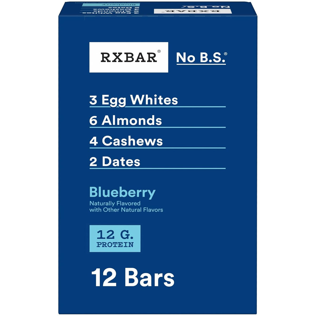 RXBAR Blueberry Protein Bars, 22oz Box, 12 Count, Gluten Free