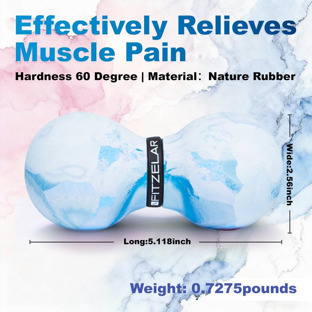 FITZELAR Double Lacrosse Massage Ball for Myofascial Release and Trigger Point Therapy
