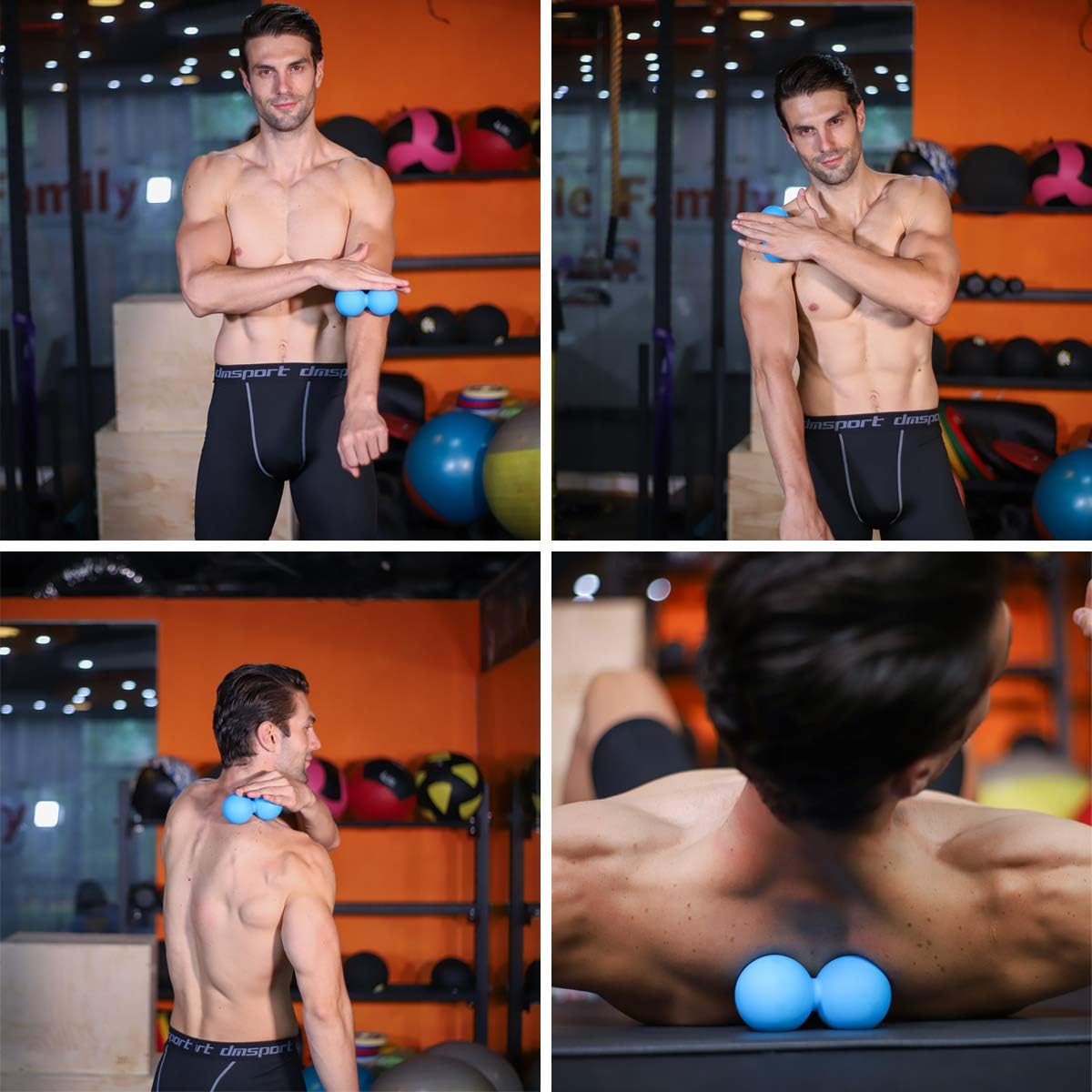 5BILLION FITNESS Double Lacrosse Massage Ball for Physical Therapy and Myofascial Release