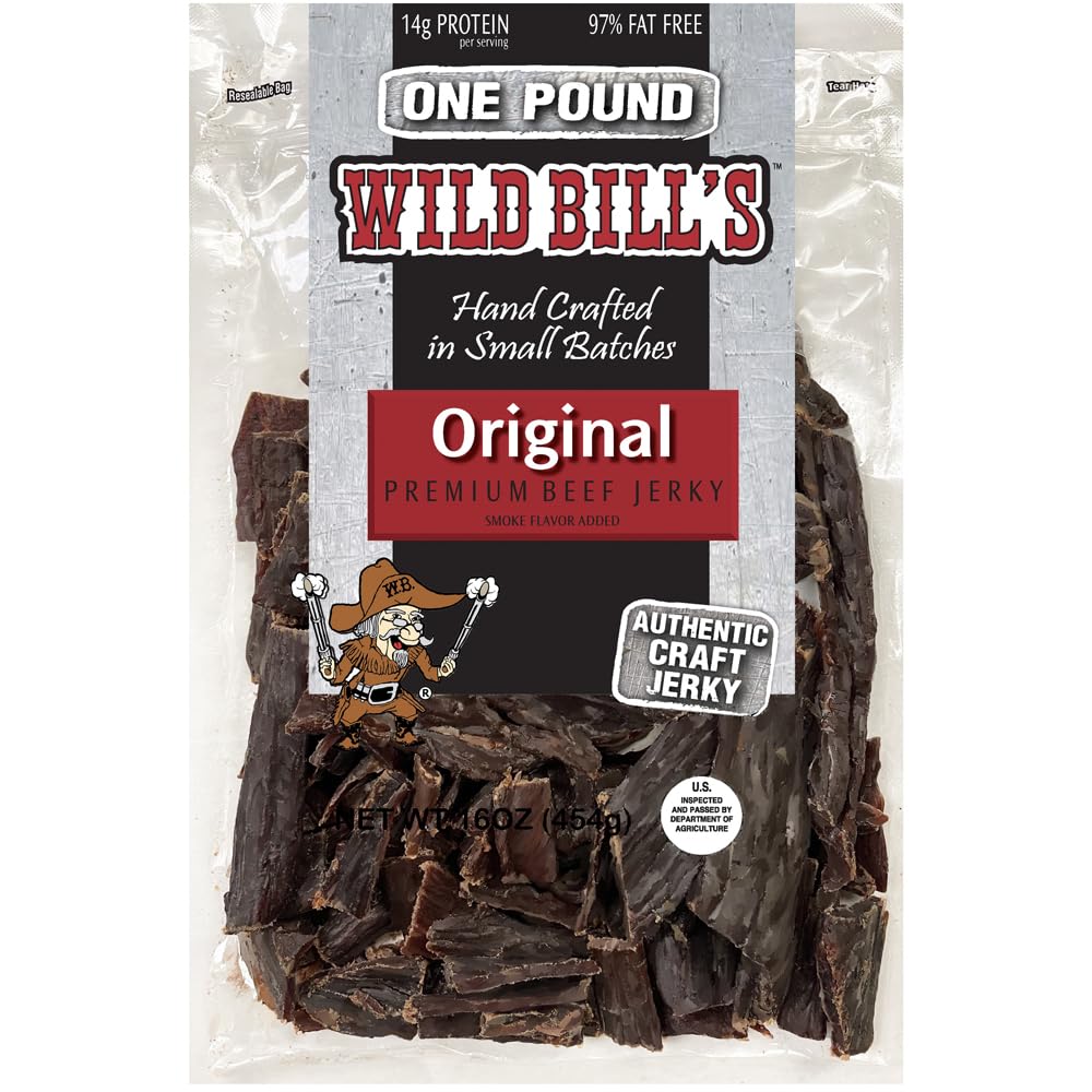 Wild Bills Hickory Smoked Beef Jerky Strips, 30-Count, 15-Ounce