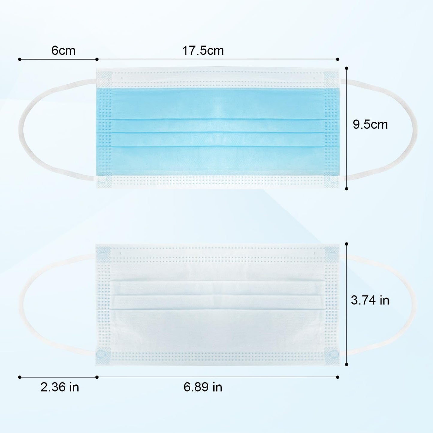 100 Pack Disposable Face Masks ASTM Level 2 Medical Grade 3 Ply Protection