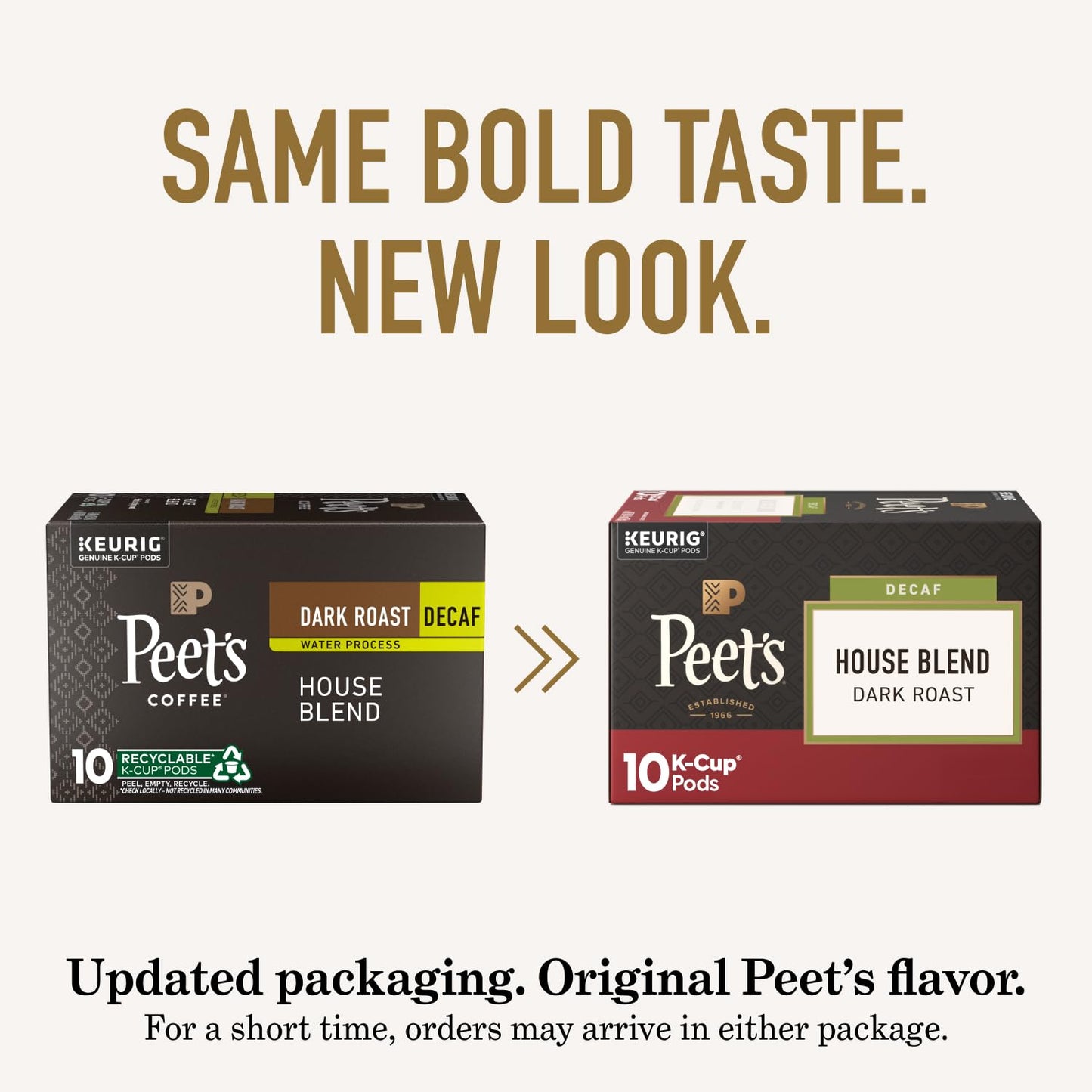 Peet's Coffee Dark Roast Decaf Keurig K-Cup Pods 60 Count