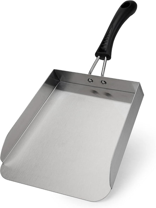 Stanbroil Large Griddle Scoop Spatula Food Mover for Rice, Veggies & More | Stainless Steel, 7" Wide, Moves More Food at Once, Flat Top Grill Tool, Ideal for Stir Fry, Fried Rice & Teppanyaki