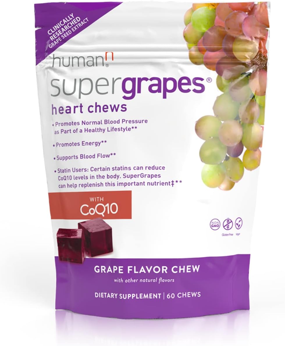 HumanN SuperBeets 3-in-1 Heart Chews with CoQ10 and Beetroot
