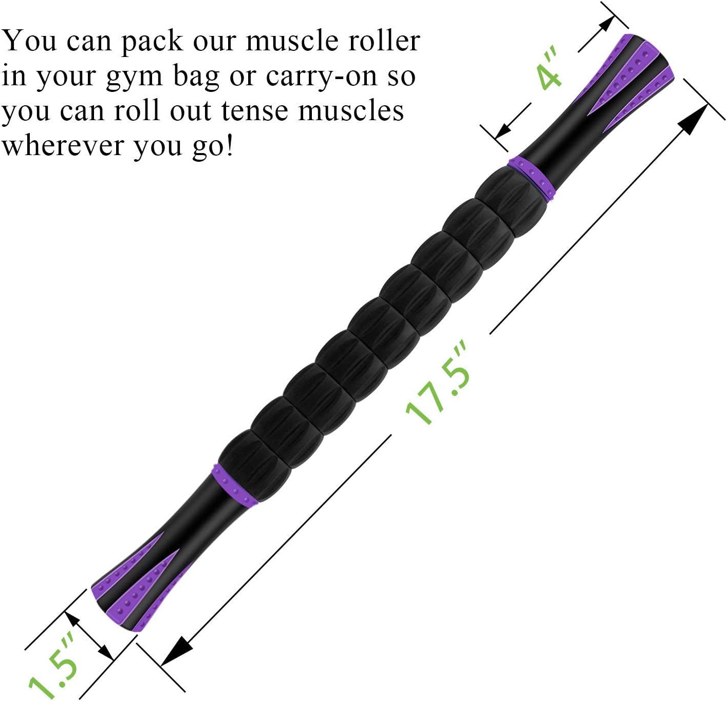 Muscle Roller Massage Stick - Deep Tissue Fascia Blaster for Myofascial Pain Relief and Lymphatic Drainage
