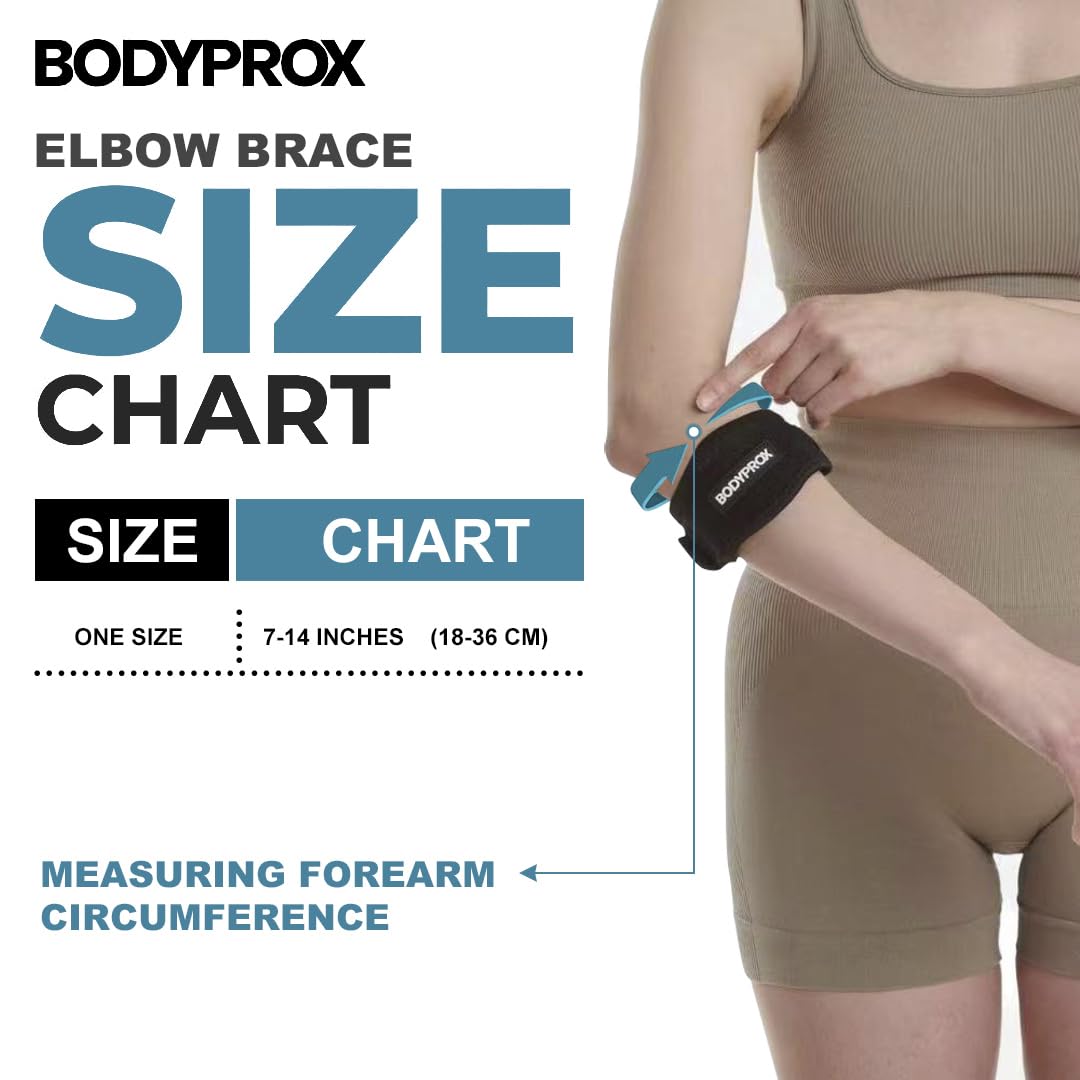 Bodyprox Elbow Brace 2 Pack for Tennis and Golfer's Elbow Pain Relief
