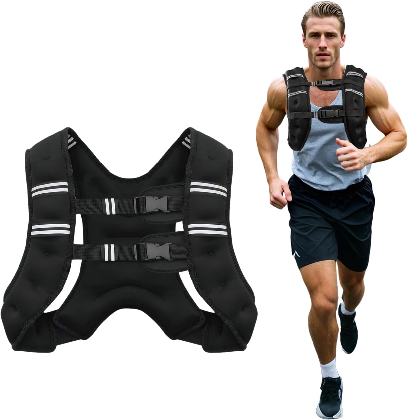 Poudee Adjustable Weighted Vest for Strength Training, Running, Workout