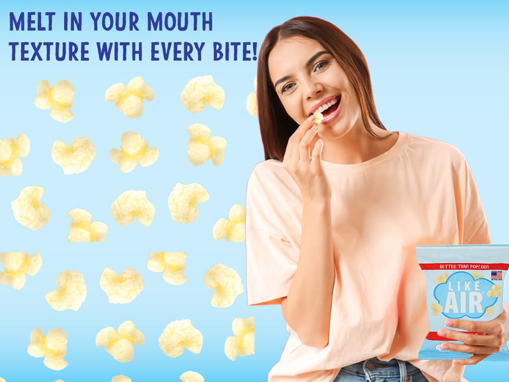 Like Air Puffcorn 5 Flavor Variety Pack, 20 Individual Bags, Gluten Free, Kosher, Non-GMO Corn Snacks