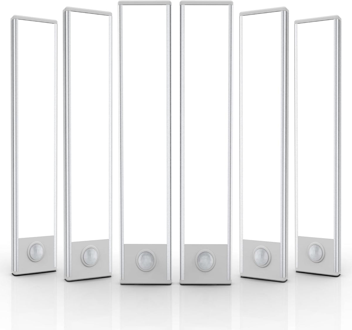 6 Pack Under Cabinet Lighting Wireless, 32 LED Rechargeable Battery Motion Sensor Light Indoor, Stick On Magnetic Closet Lights, Under Counter Lights for Kitchen, Stairs, White 8 in