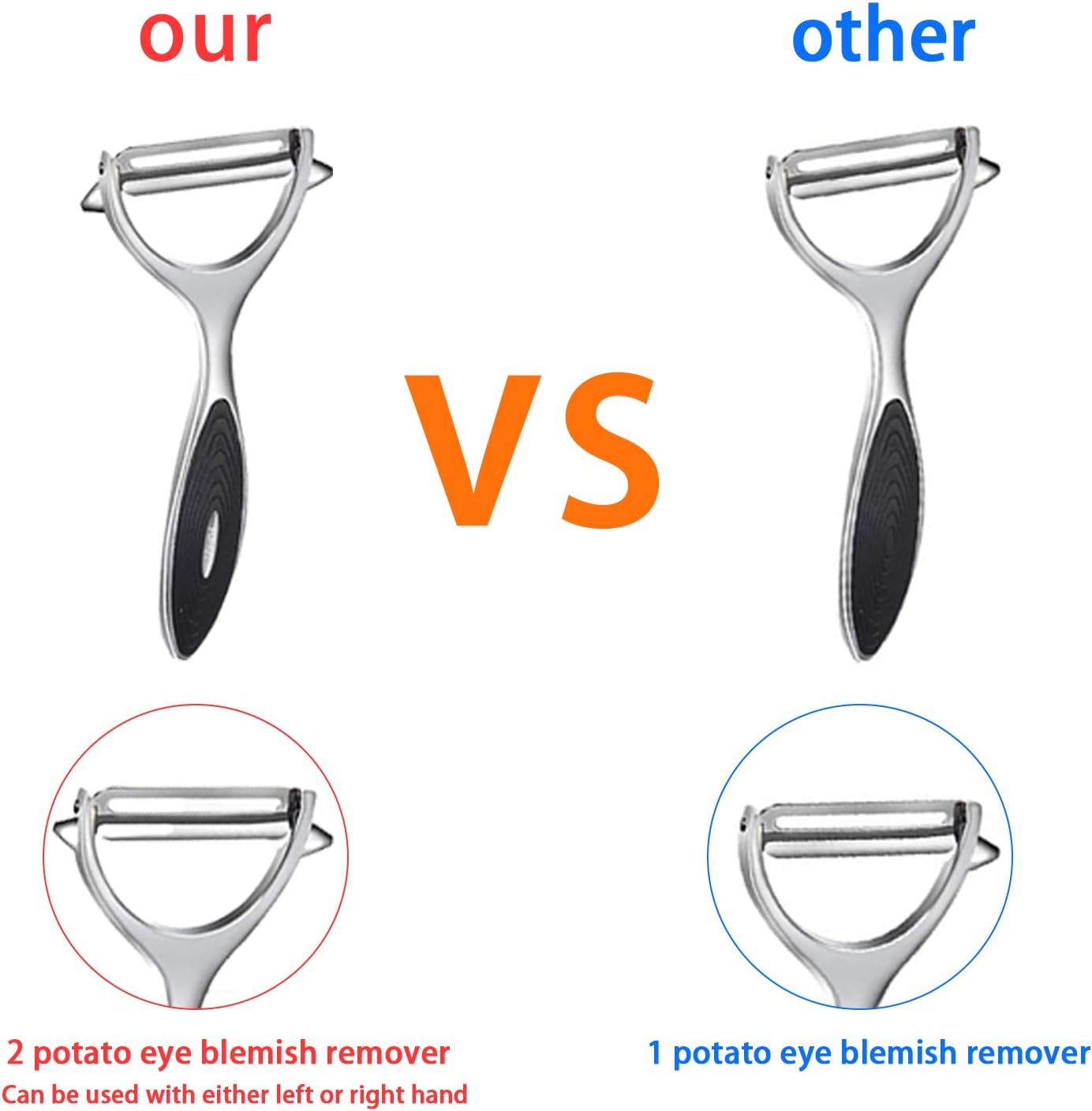 FUHUY Vegetable, Apple Peelers for kitchen, Fruit, Carrot, Veggie, Potatoes Peeler, Y-Shaped and I-Shaped Stainless Steel Peelers, with Ergonomic Non-Slip Handle & Sharp Blade, Good Sturdy (2PCS)
