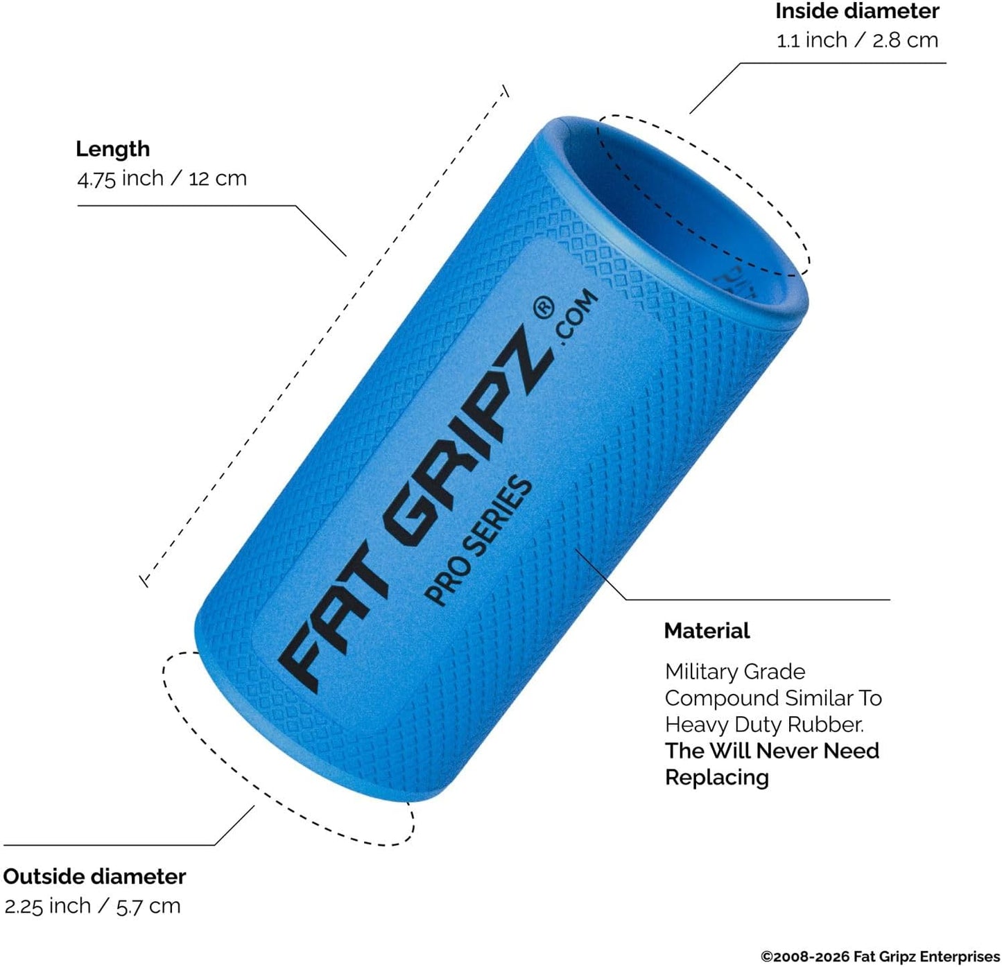 Fat Gripz - Thick Grips for Bigger Arms & Stronger Grip (4x Men's Health Award Winner)