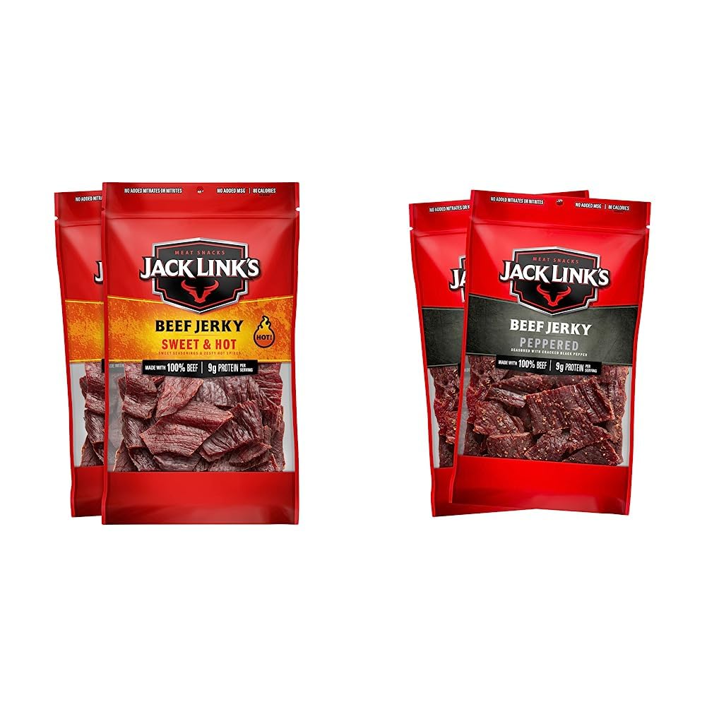 Jack Link's Original Beef Jerky Multipack, 2 Large 9 oz Bags, 10g Protein per Serving, Made with 100% Real Beef