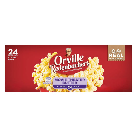 Orville Redenbacher's Microwave Popcorn, Movie Theater Butter Flavor, 3g Fiber, 24-Count
