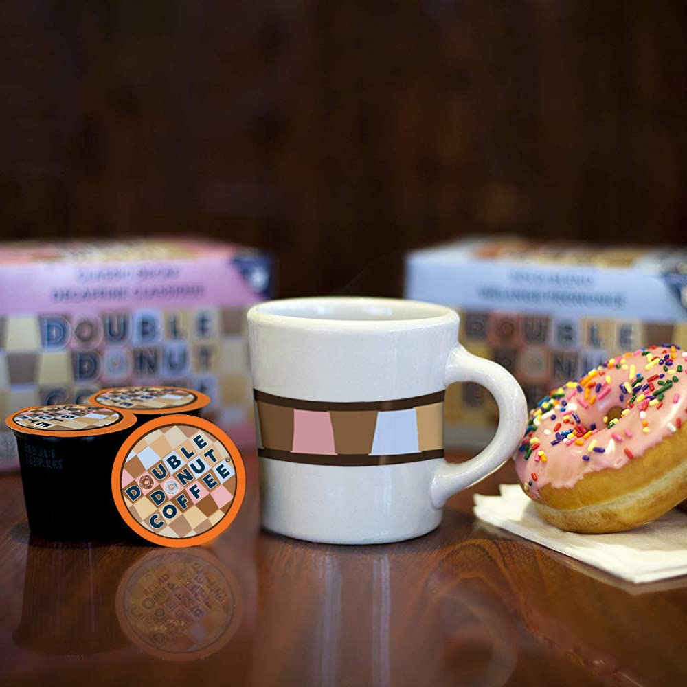 Double Donut Coffee Cappuccino Pods for Keurig K Cups Brewers, 24 Count