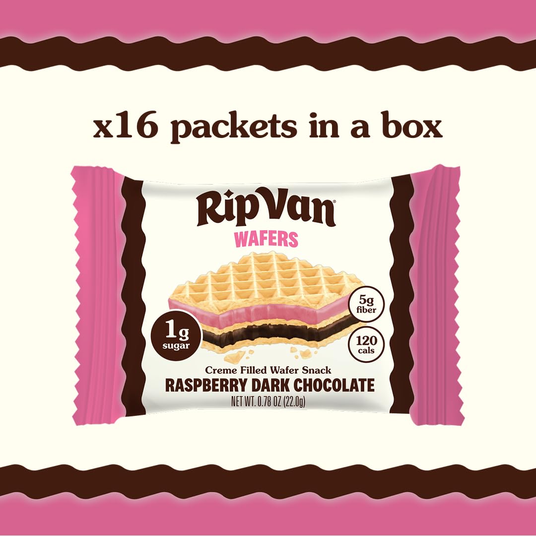 Raspberry and Dark Chocolate Wafer Cookies, 16 Count, Individually Wrapped