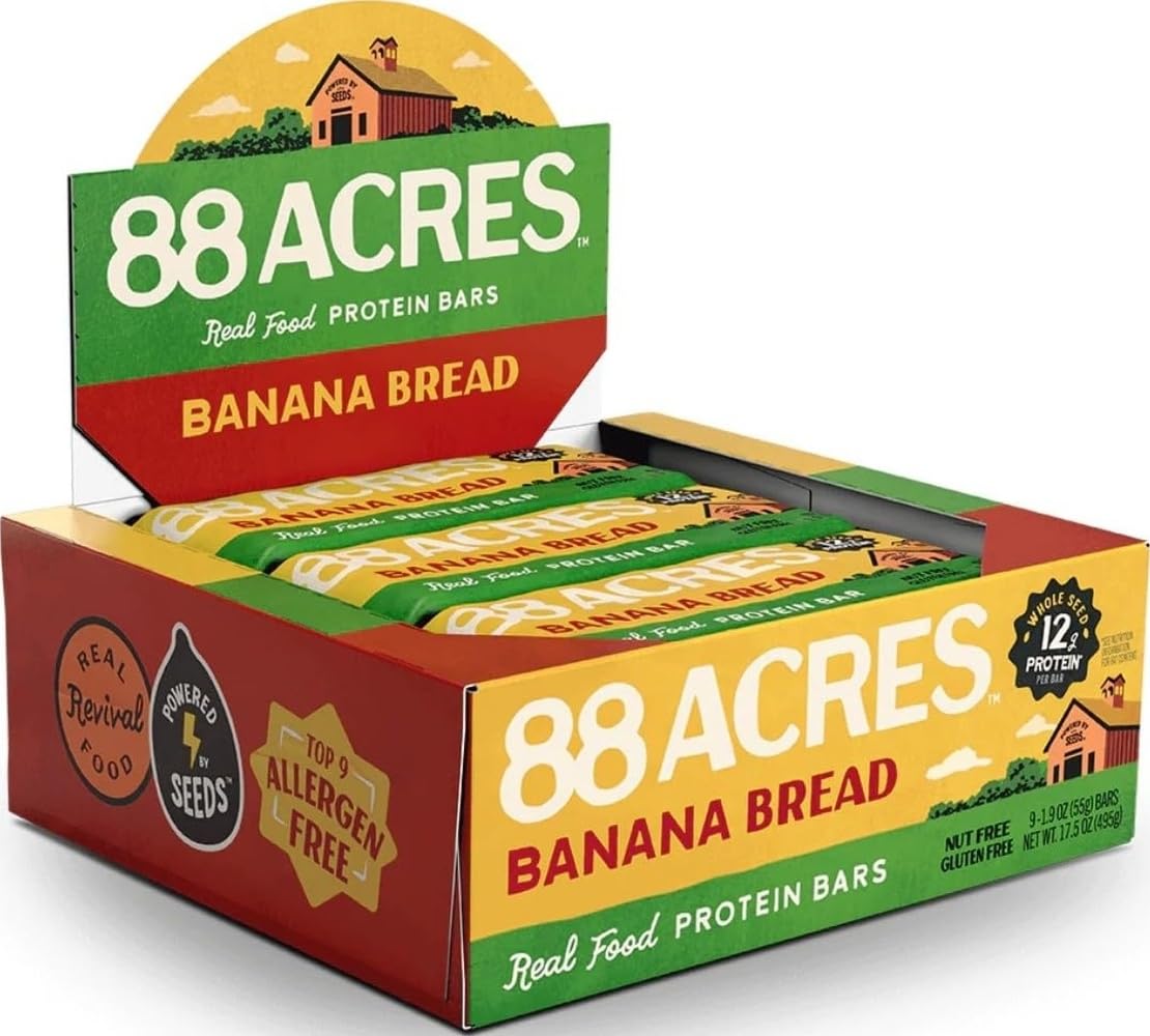 88 Acres Banana Bread High Protein Bars 9 Pack
