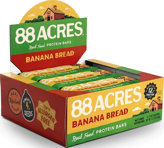 88 Acres Banana Bread High Protein Bars 9 Pack