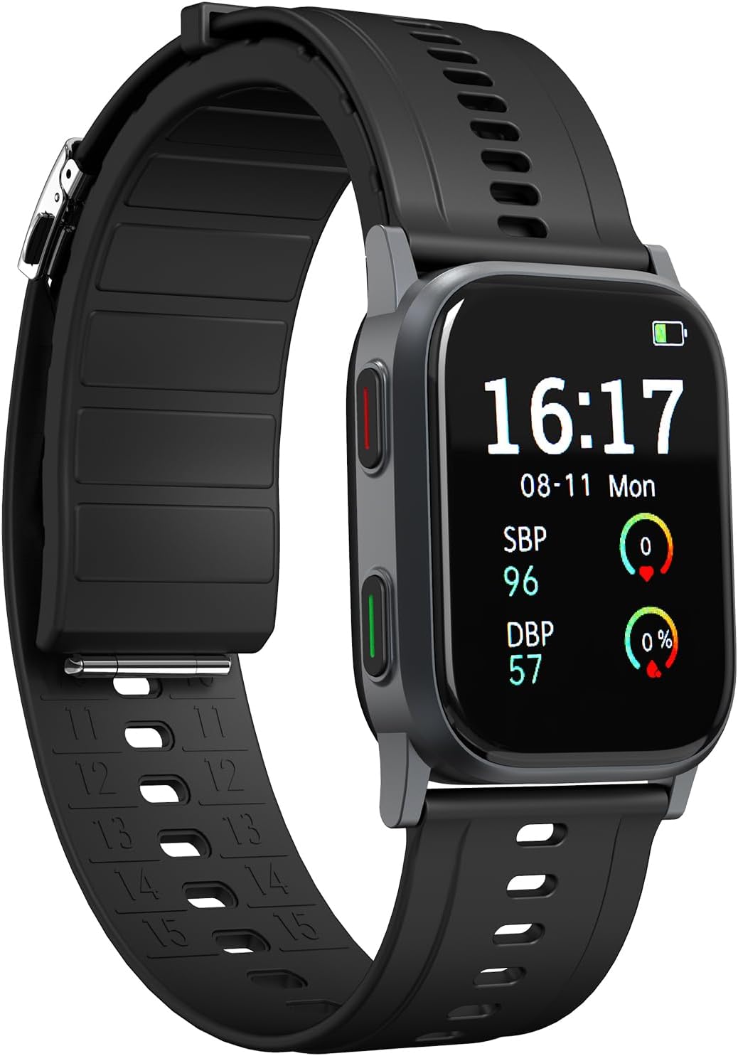 Blood Pressure Monitor Watch with FDA 510(k) Clearance and Heart Rate Monitoring in Gunmetal