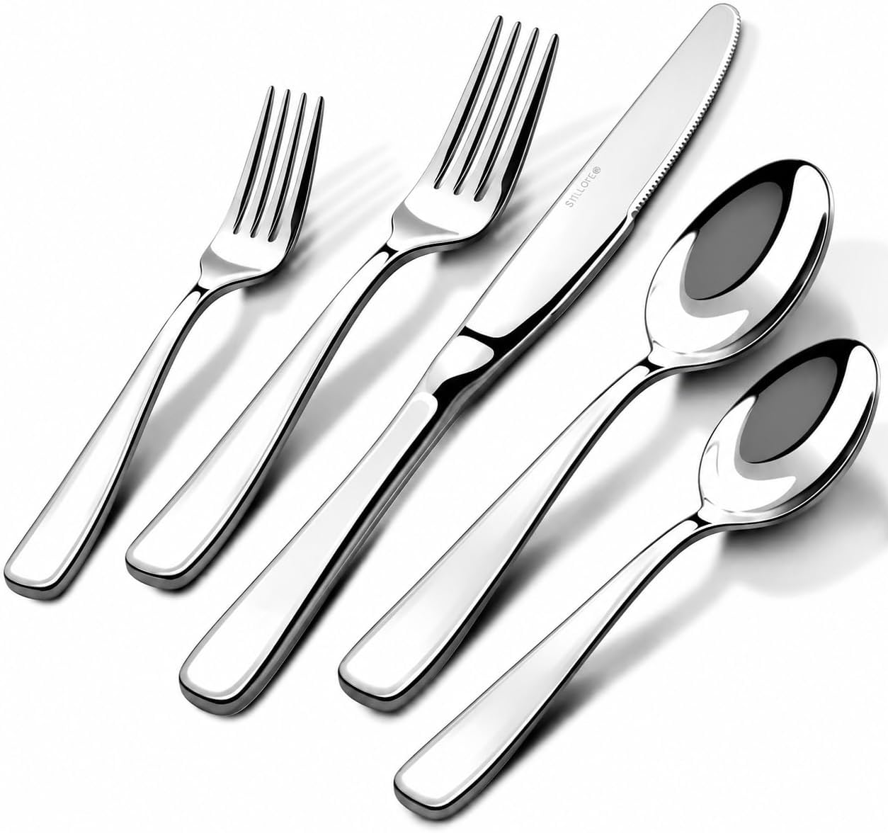 18/10 Silverware Set for 8, 40 Piece Stainless Steel Flatware Set Cutlery | Rust Proof Mirror Polished knives Forks Spoons Utensils, Dishwasher Safe for Dinner Home Kitchen,Wedding Party