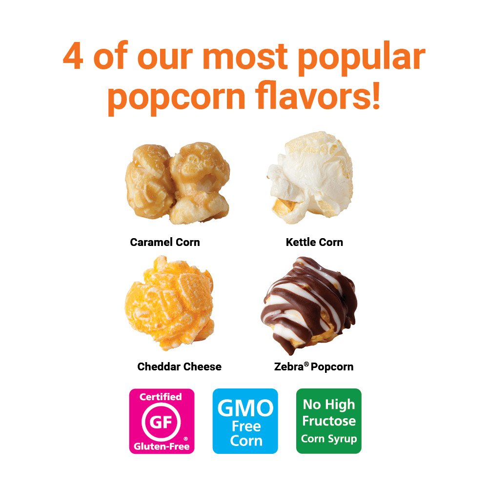 Popcorn Variety Pack with 12 Mini Cones