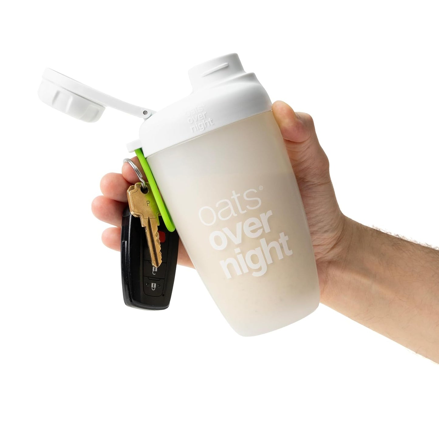 Oats Overnight Leakproof Shaker Bottle - 8oz Fill Line, Dishwasher Safe