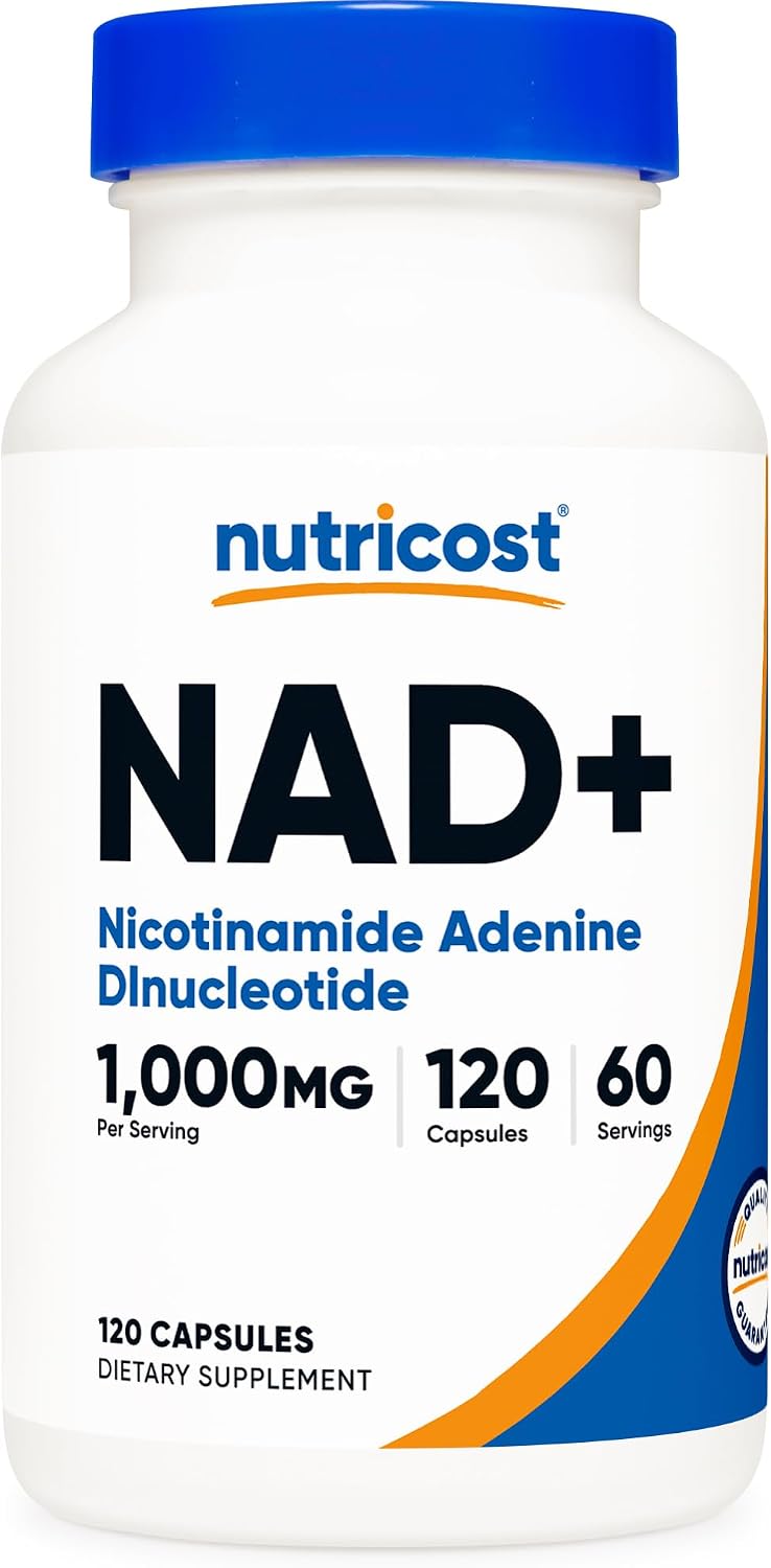 Nutricost NAD+ Supplement 1,000mg per Serving,120 Capsules (Nicotinamide Adenine Dinucleotide) - 60 Servings, Gluten-Free, Vegan