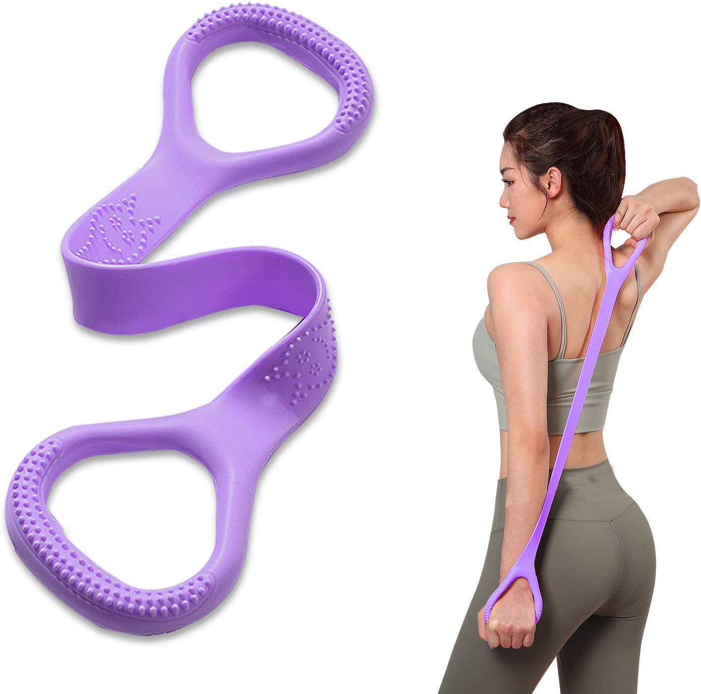 Figure 8 Fitness Resistance Band for Arm, Back & Shoulder Workout - Stretching & Physical Therapy