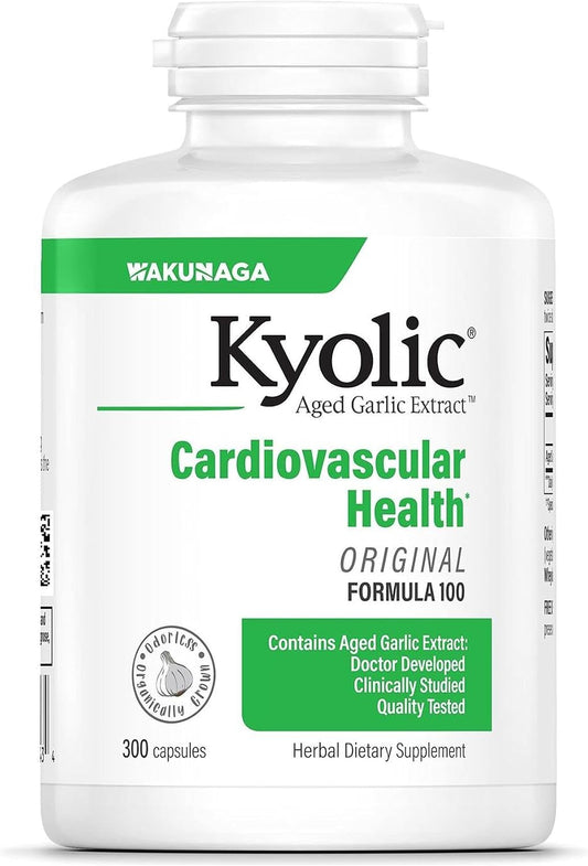 Kyolic Aged Garlic Extract Formula 100, Cardiovascular Health*, 300 Capsules.