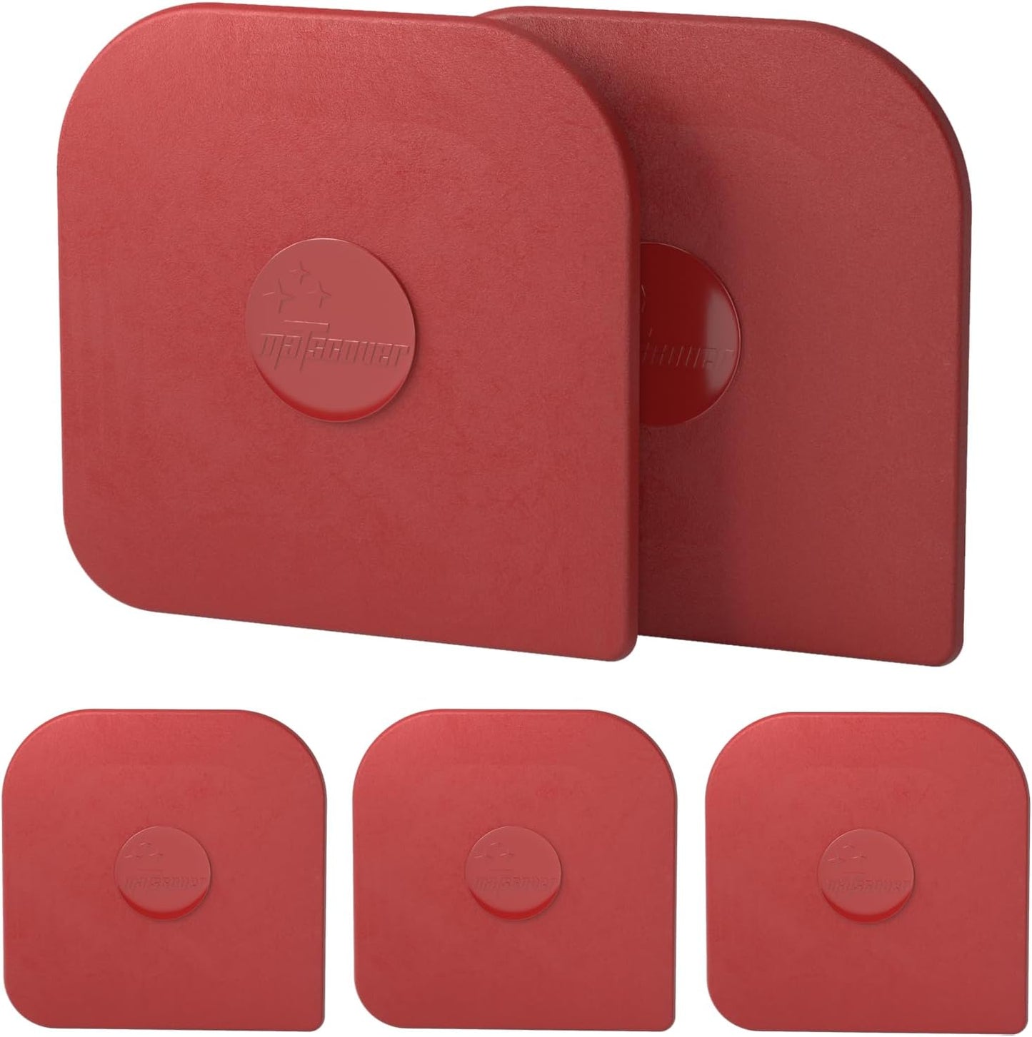 Pan Scraper, 5 Pcs Pot & Dish Scraper Plastic, Sturdy Scraper Kitchen Tool | Pot Scraper Non Scratch for Cast Iron, Pot and Pan Cleaning, Food Scraper for Dishes, Home & Apartment Essentials