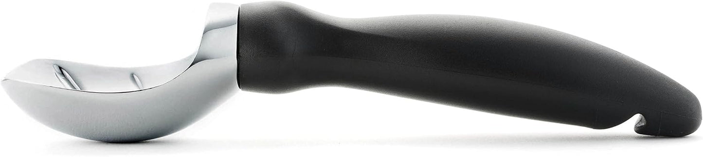 Spring Chef Heavy Duty Metal Ice Cream Scoop with Soft Grip Handle, Black | Professional Ice Cream Scooper for Kitchen, Dishwasher Safe Ice Cream Spoon for Gelato, Sorbet, Cookie Dough, Sundae, Melon