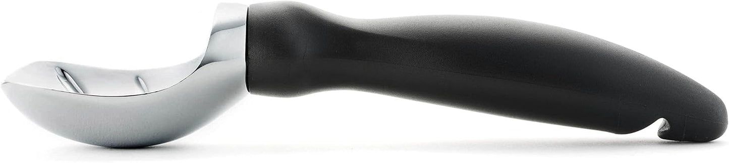 Spring Chef Heavy Duty Ice Cream Scoop with Comfortable Handle - Professional Ice Cream Scooper for Gelato, Sorbet, Cookie Dough, Melon, Frozen Yogurt - Dishwasher Safe Metal Kitchen Tool - Black