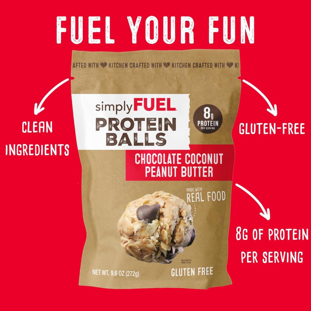 simplyFUEL Whole-Food Protein Balls, 8g Protein, Gluten-Free, 9.6 oz