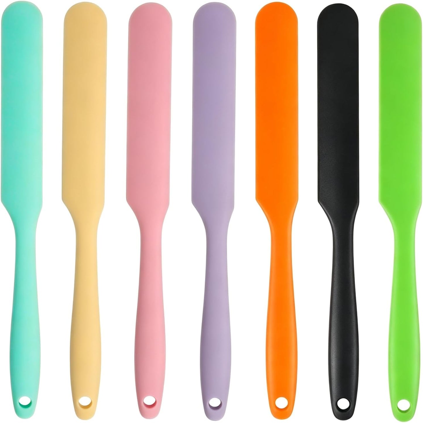 3Pcs Silicone Jar Spatula Long Handle Kitchen Spatulas for Mixing, Scraping, and Spreading,Ideal for Jars, Baking, Cake Icing, Cream, Butter, and Batter Kitchen Tool (Purple, Pink, Green)