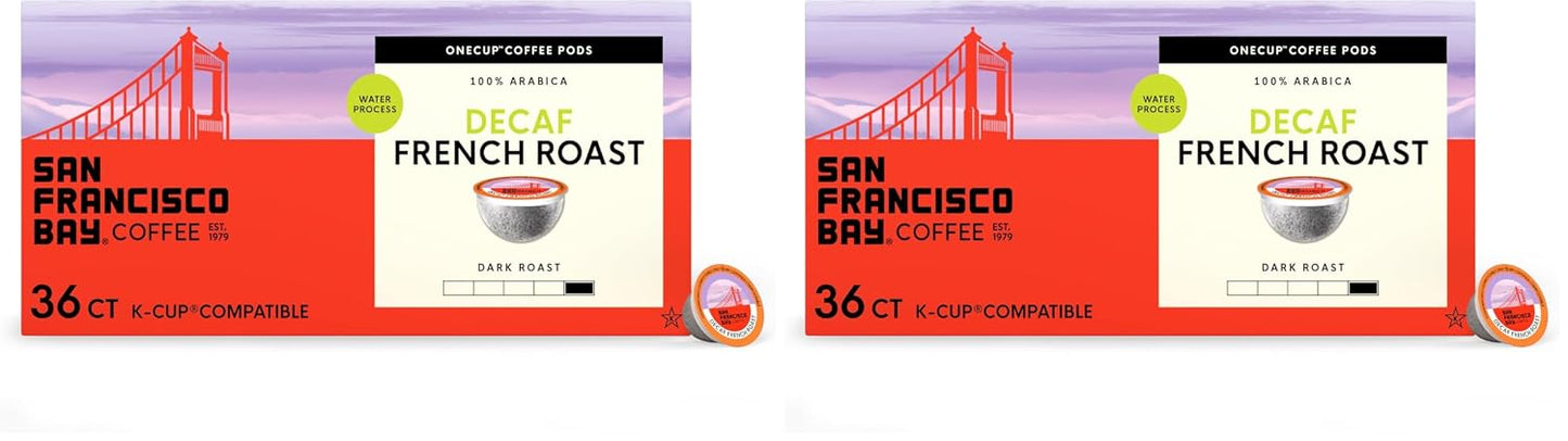 San Francisco Bay Decaf K-Cup Coffee Pods, Dark Roast, 36 count, Commercially Compostable