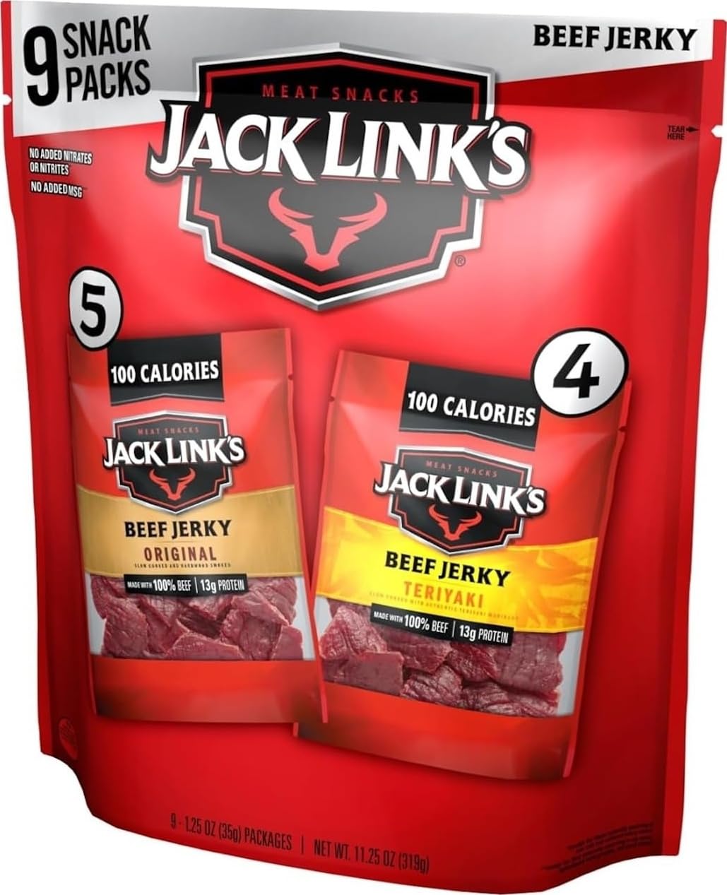 Jack Link's Beef Jerky Variety Pack with Original and Teriyaki Flavors