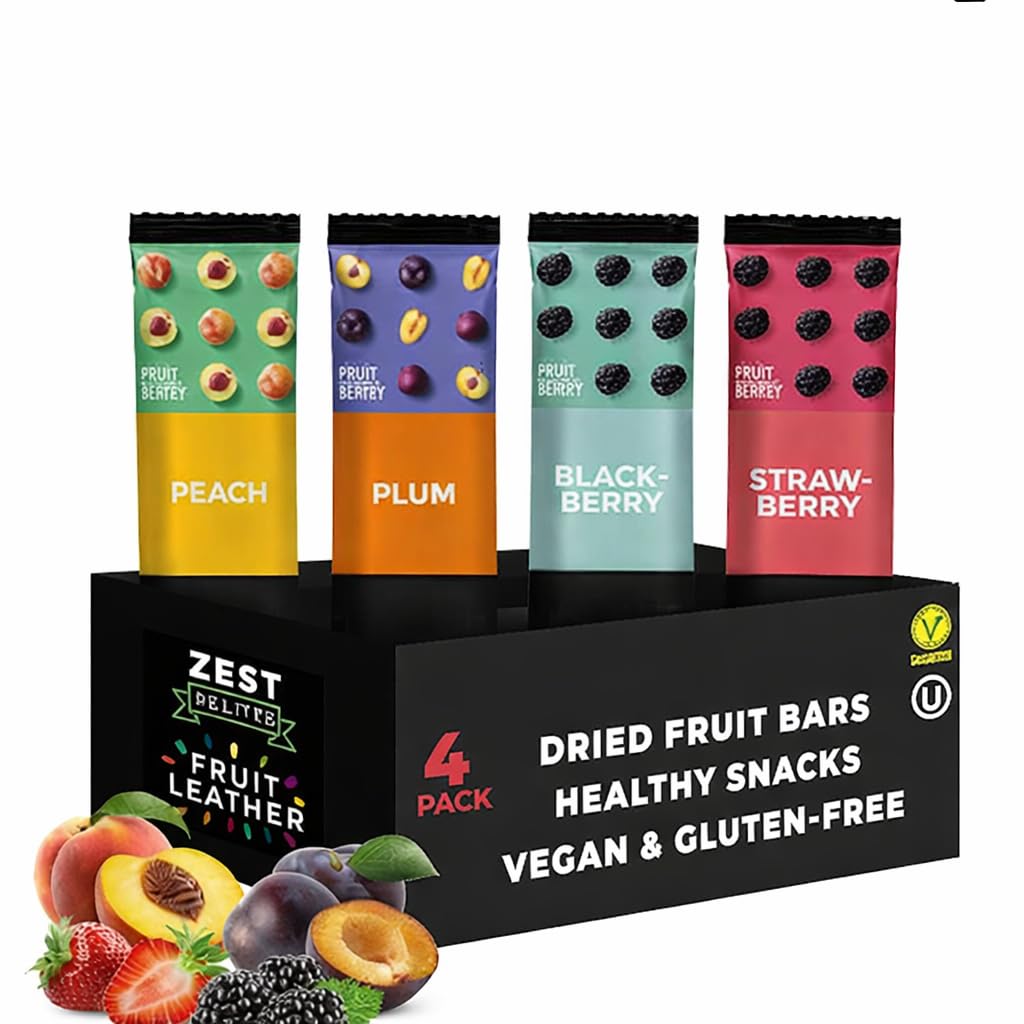 Fruit Snacks by Zest Delites, Apple-Based Strips, 36 Pieces, 0.88 oz Each