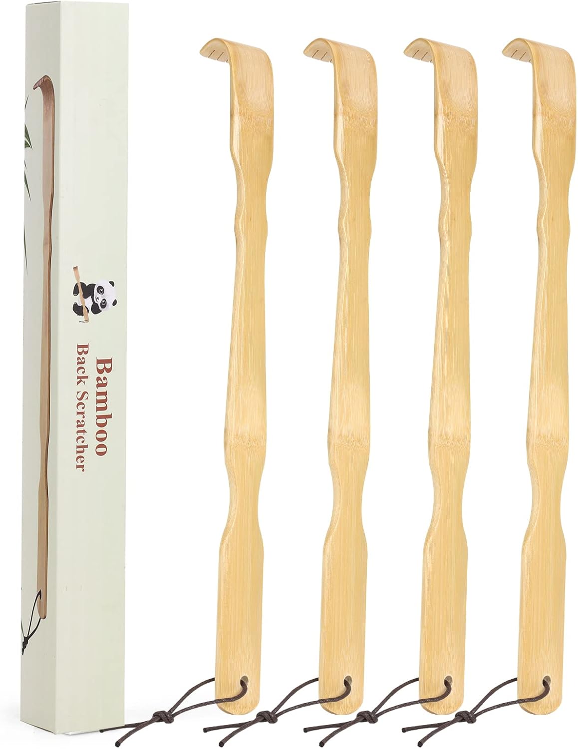 YIMICOO 2 Pack 17 Inch Long Wooden Bamboo Back Scratchers for Adults