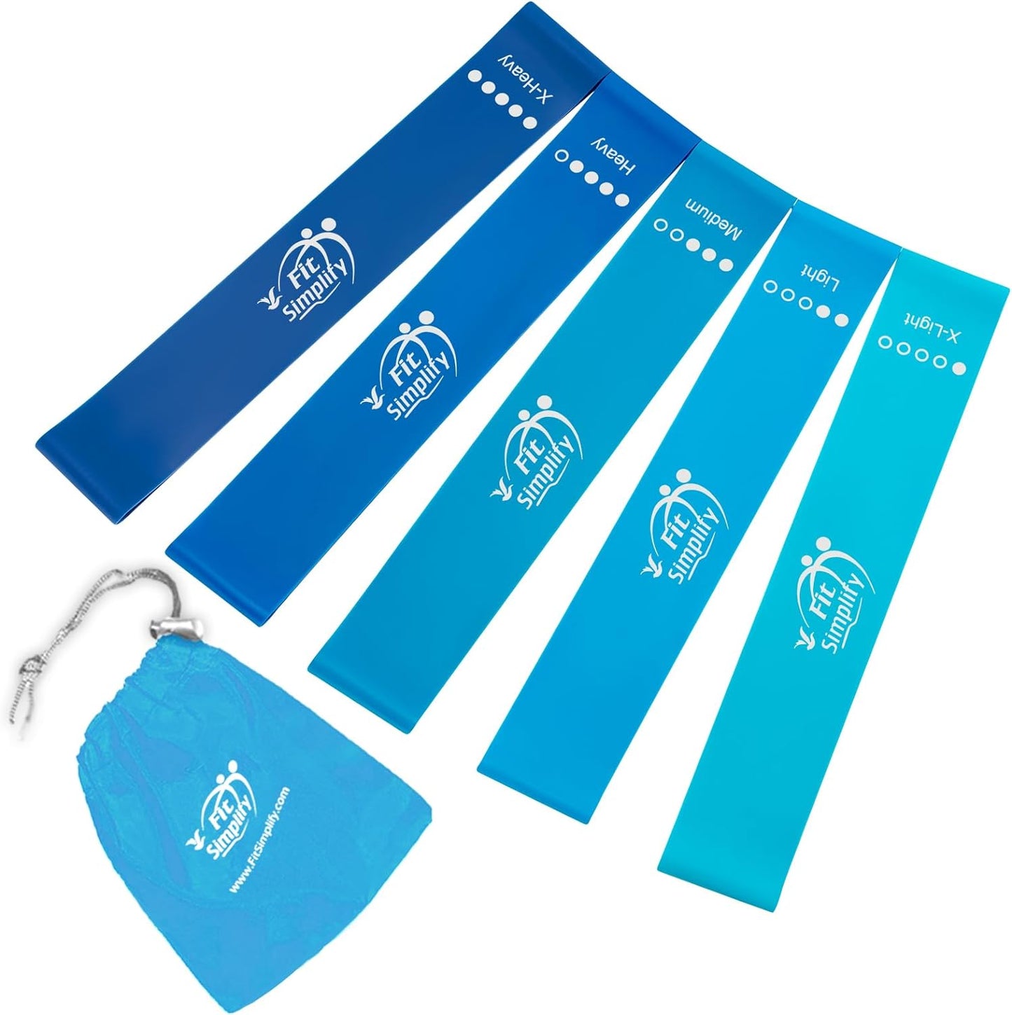 Fit Simplify Resistance Loop Bands - 5 Levels, Carry Bag, Instruction Guide