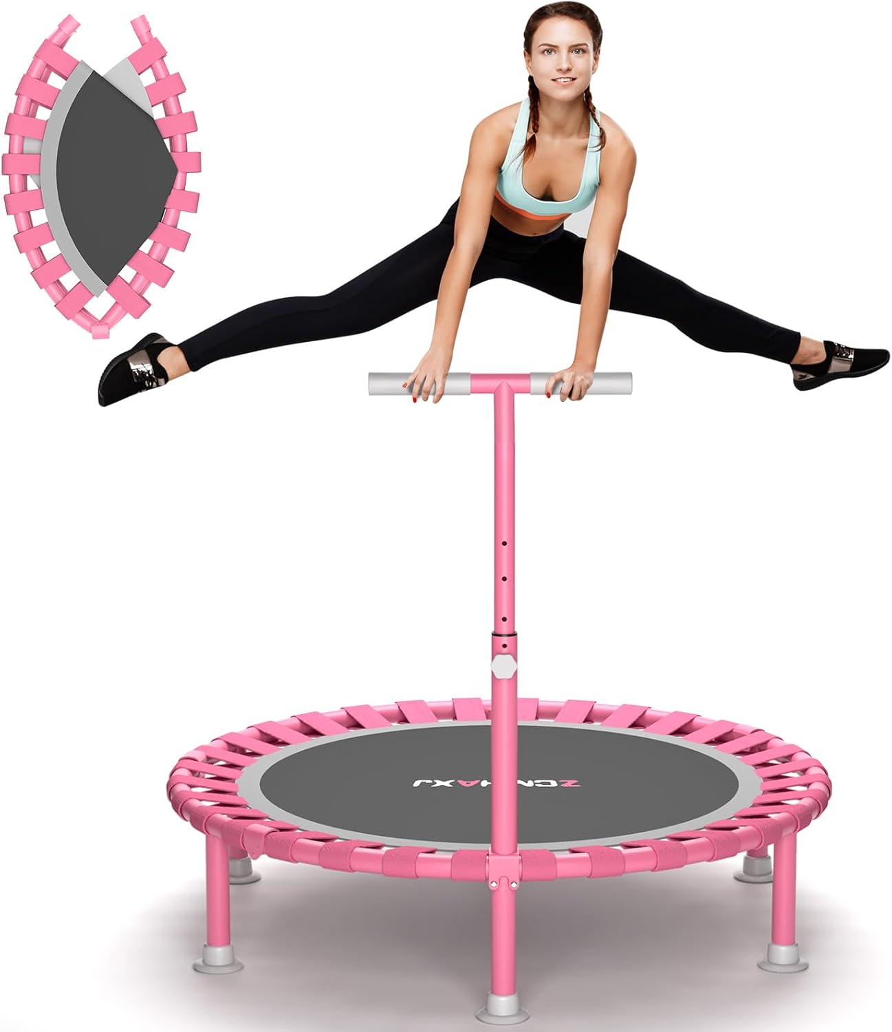 ZCMHAXJ 40" Foldable Mini Trampoline, 450lbs Capacity