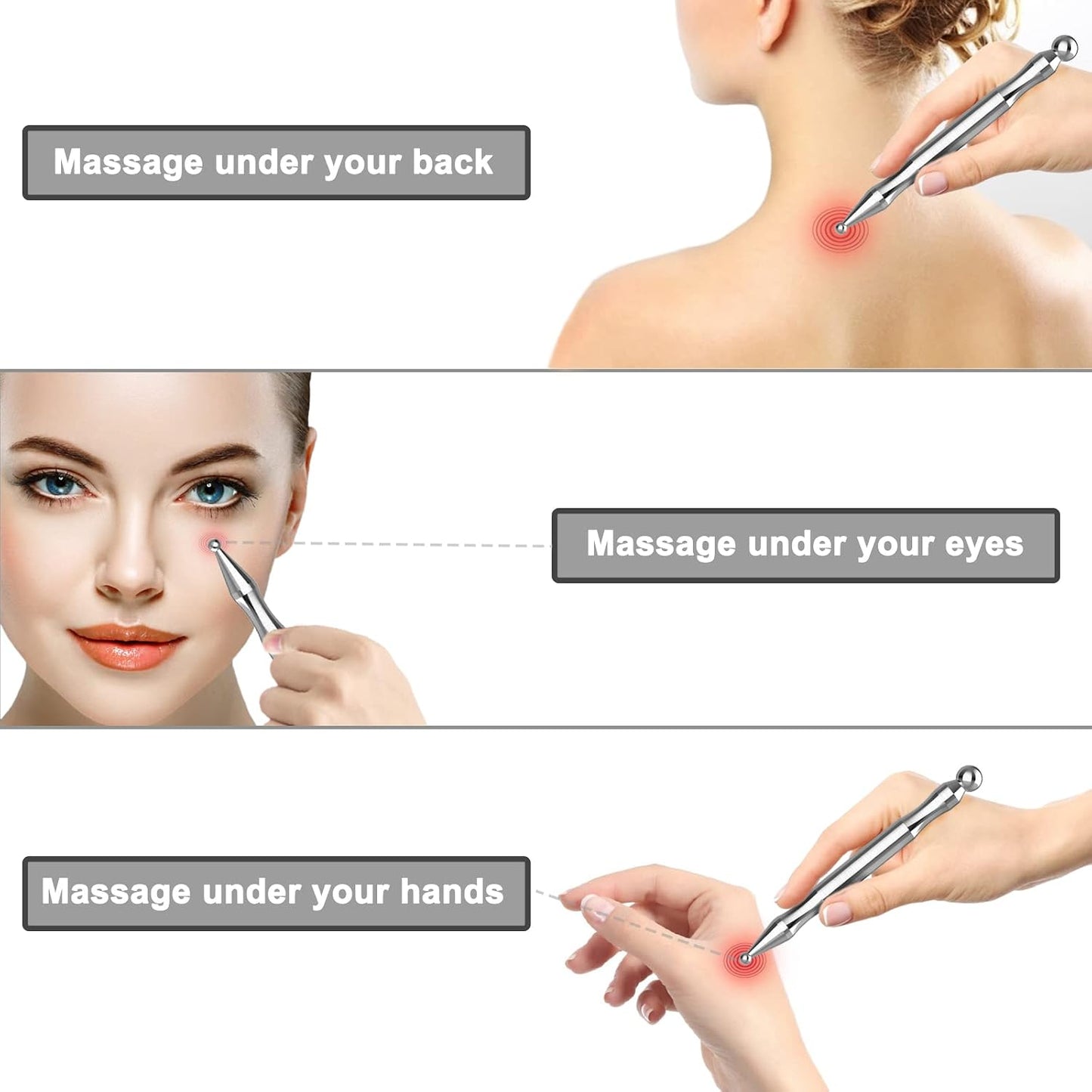 Stainless Steel Acupuncture Pen, Facial Reflexology and Deep Tissue Massage Tool