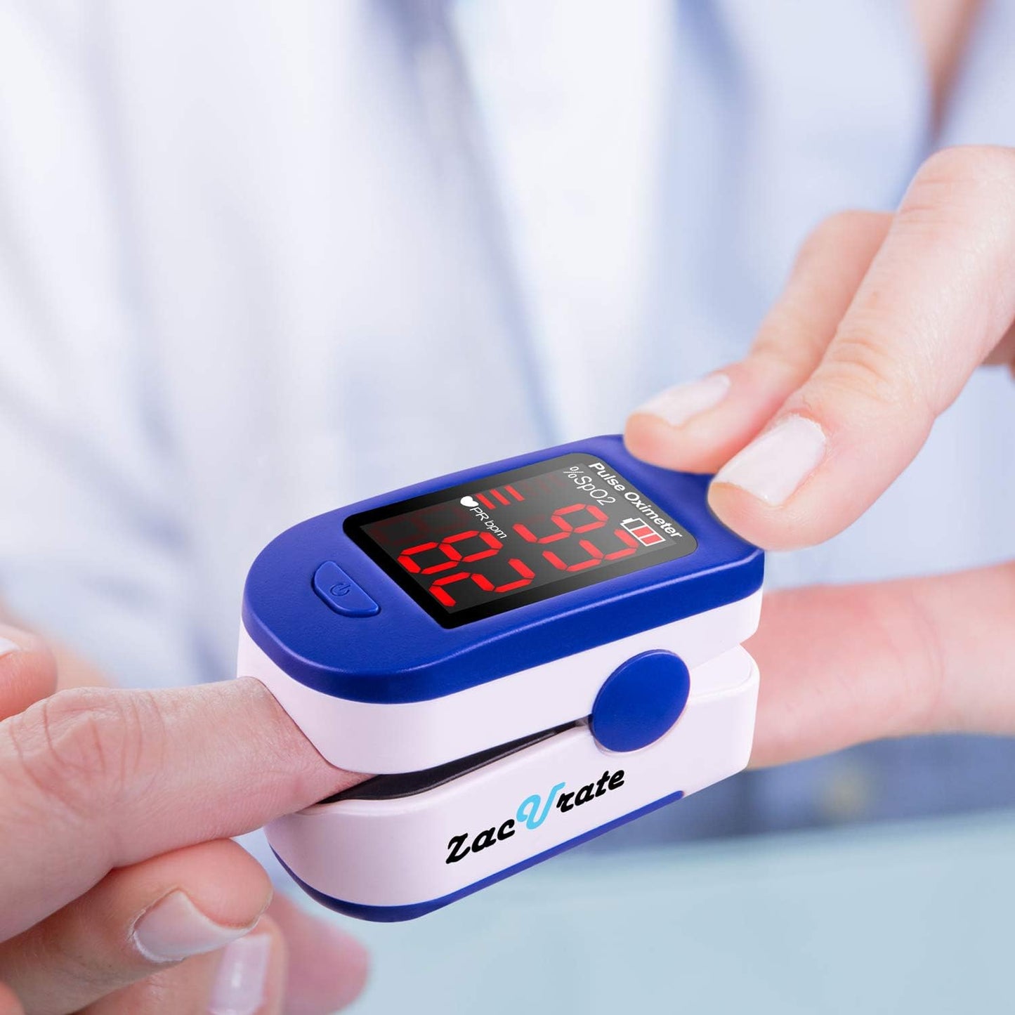 Zacurate 500BL Fingertip Pulse Oximeter Navy Blue Blood Oxygen Saturation Monitor