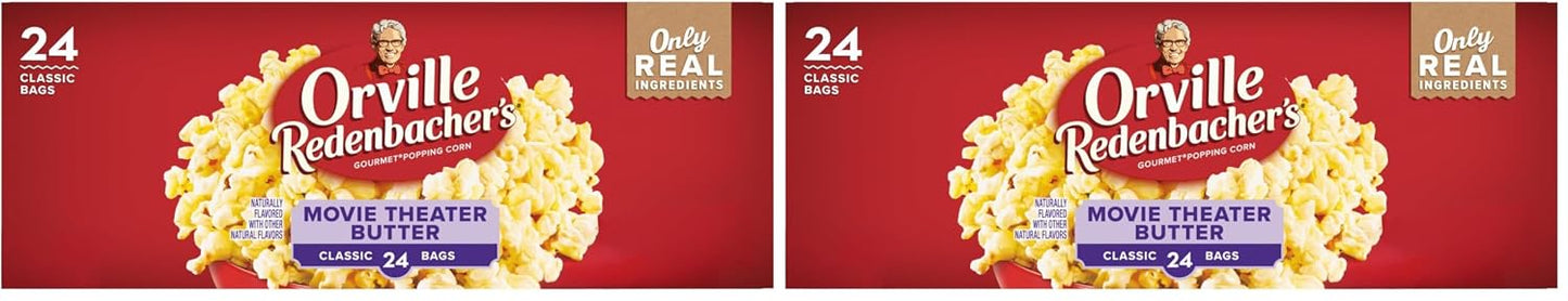 Orville Redenbacher's Microwave Popcorn, Movie Theater Butter Flavor, 3g Fiber, 24-Count